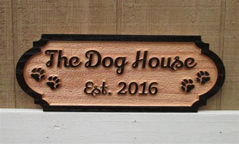 dog house metal sign|dog house name plate.